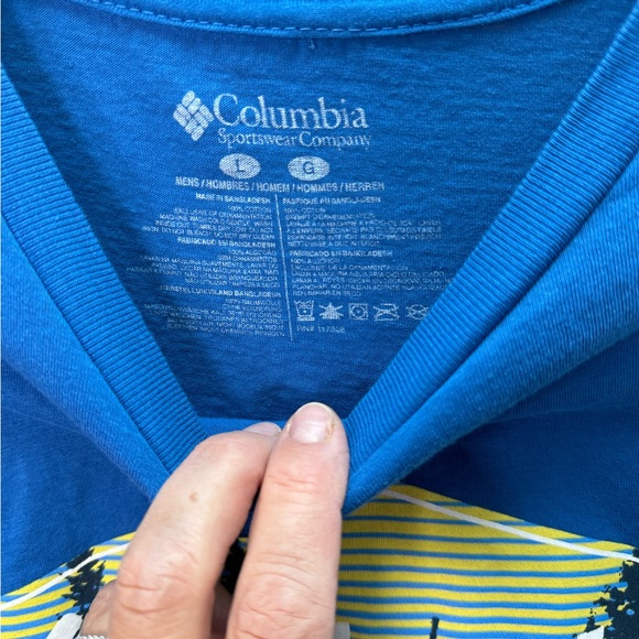 Men’s Columbia Short Sleeve Crew Neck Graphic T-Shirt, Blue, Large - Picture 3 of 4